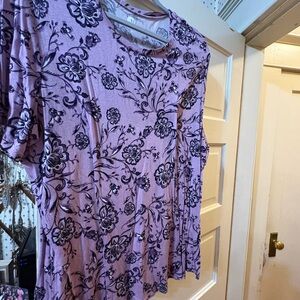 Women’s Floral Long Sleeve Top - Purple